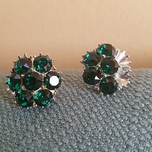 VINTAGE ORA *Emerald Cuties* Screw-Back Earrings